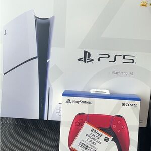 Sony PlayStation 5 Console with Red Controller